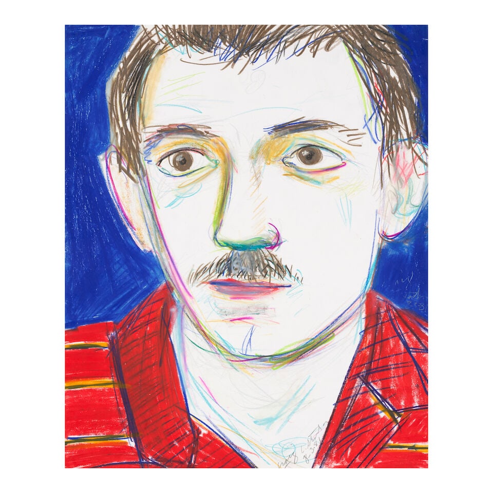 LARRY STANTON (1947-1974) Craig 16 5/8 x 13 5/8 in (42.3 x 34.6 cm) (Executed on August 3, 1981): LARRY STANTON (1947-1974) Craig signed, inscribed and dated 'Craig L. Stanton 8-3-81' (twice, lower right) conté crayon and colored pencil on paper 16 5/8 x 13 5/8 in (42.3 x 34.6 cm) Executed on