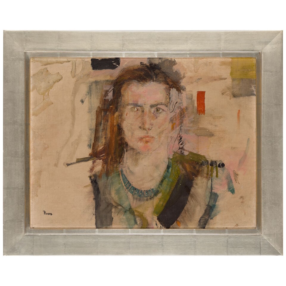 LARRY RIVERS (1923-2002) Portrait of Brigitte Mernahan 16 7/8 x 22 in (42.8 x 56 cm) (Painted in... - 2