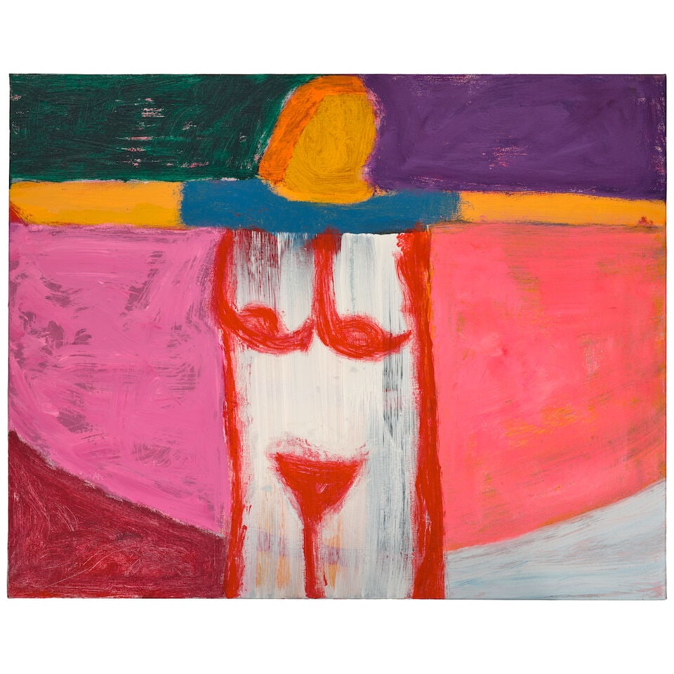 KATHERINE BRADFORD (B. 1942) Cape Woman 24 x 30 in (61 x 76.2 cm) (Painted in 2019): KATHERINE BRADFORD (B. 1942) Cape Woman signed, inscribed and dated 'Cape Woman 19 K Bradford' (on the reverse) acrylic on canvas 24 x 30 in (61 x 76.2 cm) Painted in 2019 Footnotes: Provenance Campo