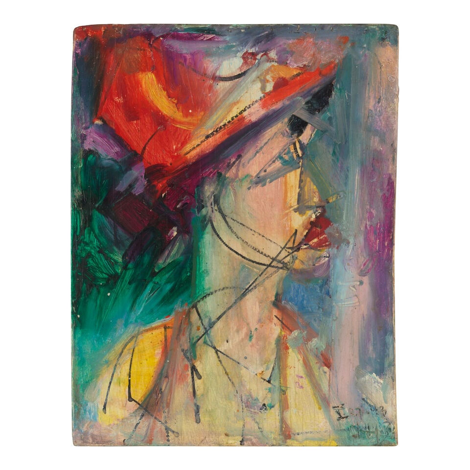 HANS HOFMANN (1880-1966) Untitled (Portrait) 11 7/8 x 9 1/8 in (30.2 x 23.2 cm) (Painted in 1943) (1 of 2)