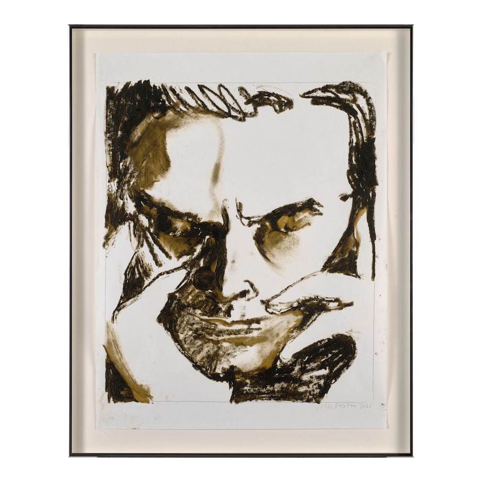 ALEX FOXTON (B. 1980) Pasolini study 25 1/4 x 19 1/2 in (64.1 x 49.5 cm) (Executed in 2021) - 2