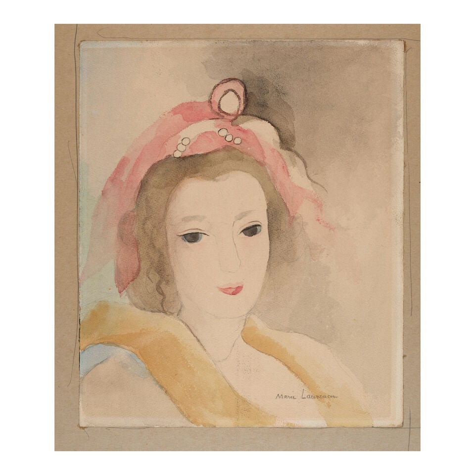 MARIE LAURENCIN (1883-1956) Portrait de femme 11 3/4 x 9 7/8 in (29.9 x 25.1 cm) - 3