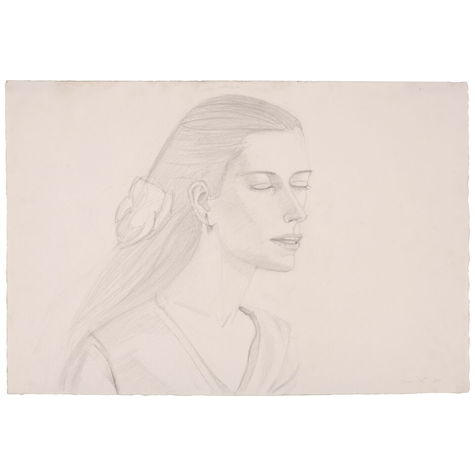 ALEX KATZ (B. 1927) Study for Song (Meredith) 15 x 22 in (37.9 x 56 cm) (Executed in 1980): ALEX KATZ (B. 1927) Study for Song (Meredith) signed and dated 'Alex Katz 80' (lower right) graphite on paper 15 x 22 in (37.9 x 56 cm) Executed in 1980 Footnotes: Provenance Acquired directly from th
