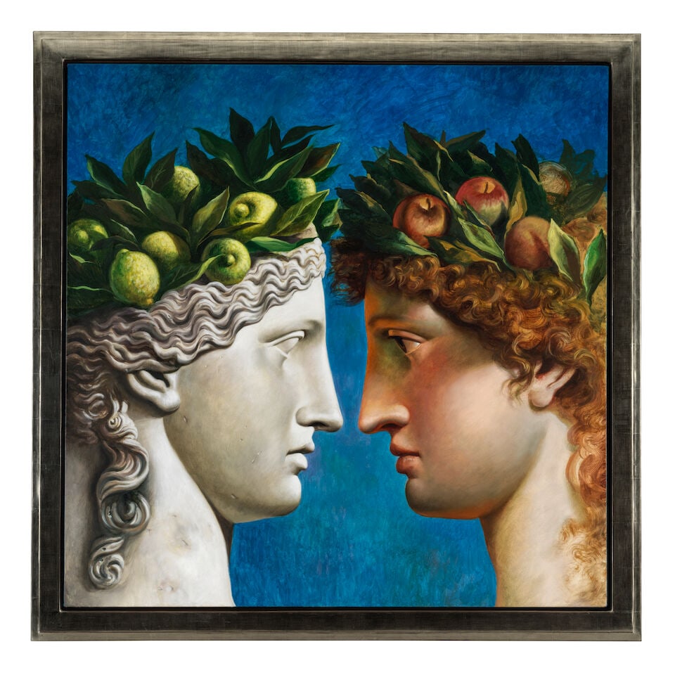 CARLO MARIA MARIANI (1931-2021) Two Heads 40 x 40 in (101.6 x 101.6 cm) (Painted in 2000) - 2