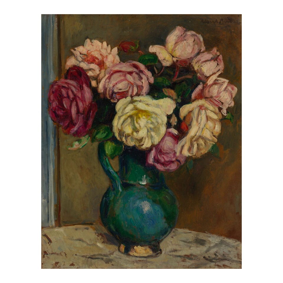 ALBERT ANDRÉ (1869-1954) Roses 16 5/16 x 13 in (41.5 x 33 cm) (Painted in 1912): ALBERT ANDRÉ (1869-1954) Roses signed 'Albert André' (upper right) oil on cardboard mounted on canvas 16 5/16 x 13 in (41.5 x 33 cm) Painted in 1912 Footnotes: This work will be included in