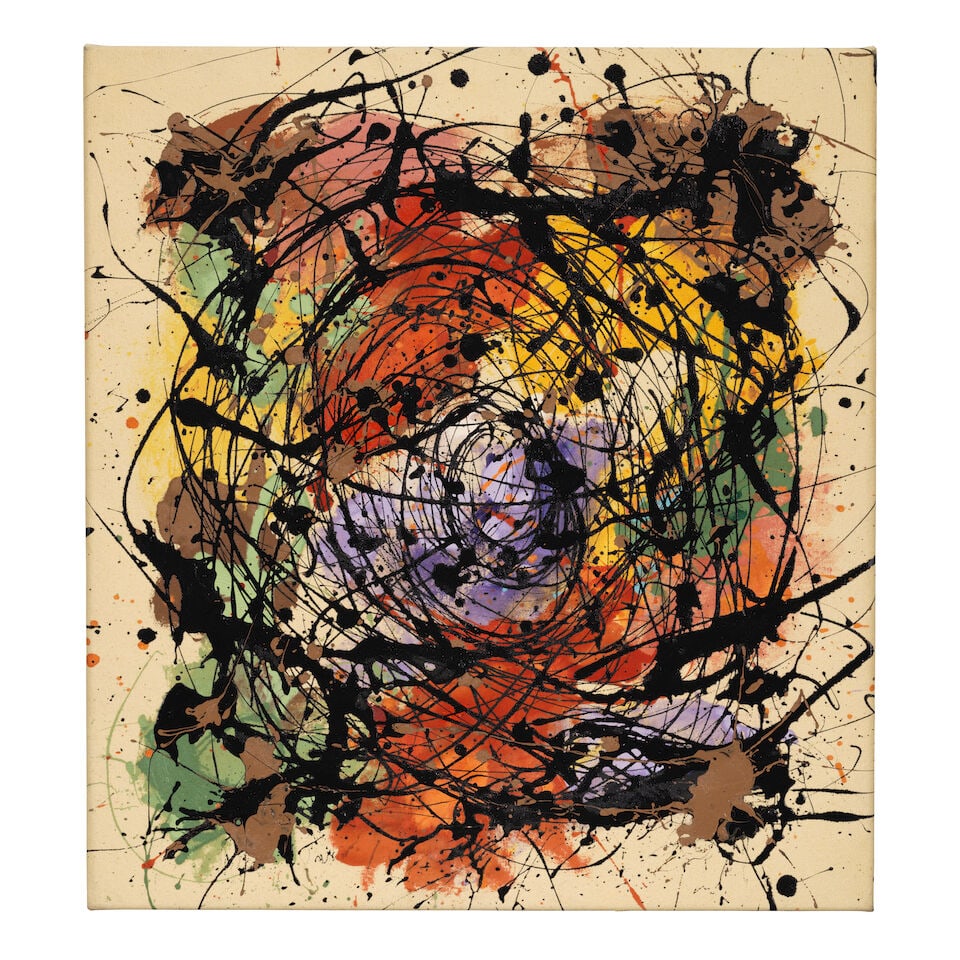 MIKE BIDLO (B. 1953) Untitled (Not Pollock) 28 1/2 x 26 in (11.2 x 66 cm) (Painted circa 1980) (1 of 1)