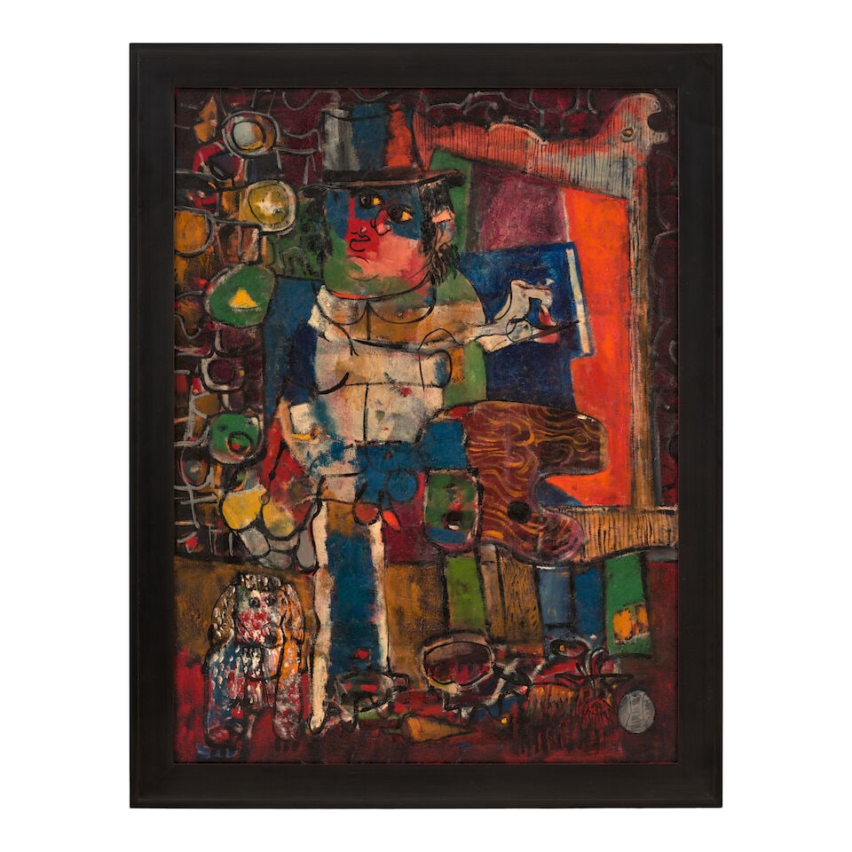 ZERO MOSTEL (1915-1977) Self Portrait 40 1/8 x 30 in (102 x 76 cm) () - 2