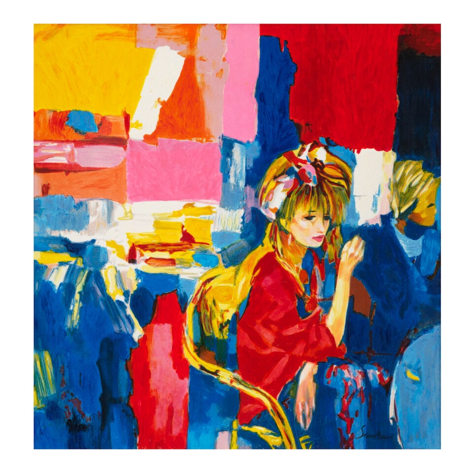 NICOLA SIMBARI (1927-2012) Cafe du Coin 28 x 27 1/4 in (71 x 69 cm) (Painted in 1976): NICOLA SIMBARI (1927-2012) Cafe du Coin signed 'Simbari' (lower right) and numbered '8/150' (lower left) serigraph on canvas 28 x 27 1/4 in (71 x 69 cm) Painted in 1976 Footnotes: Provenance Bernie Be