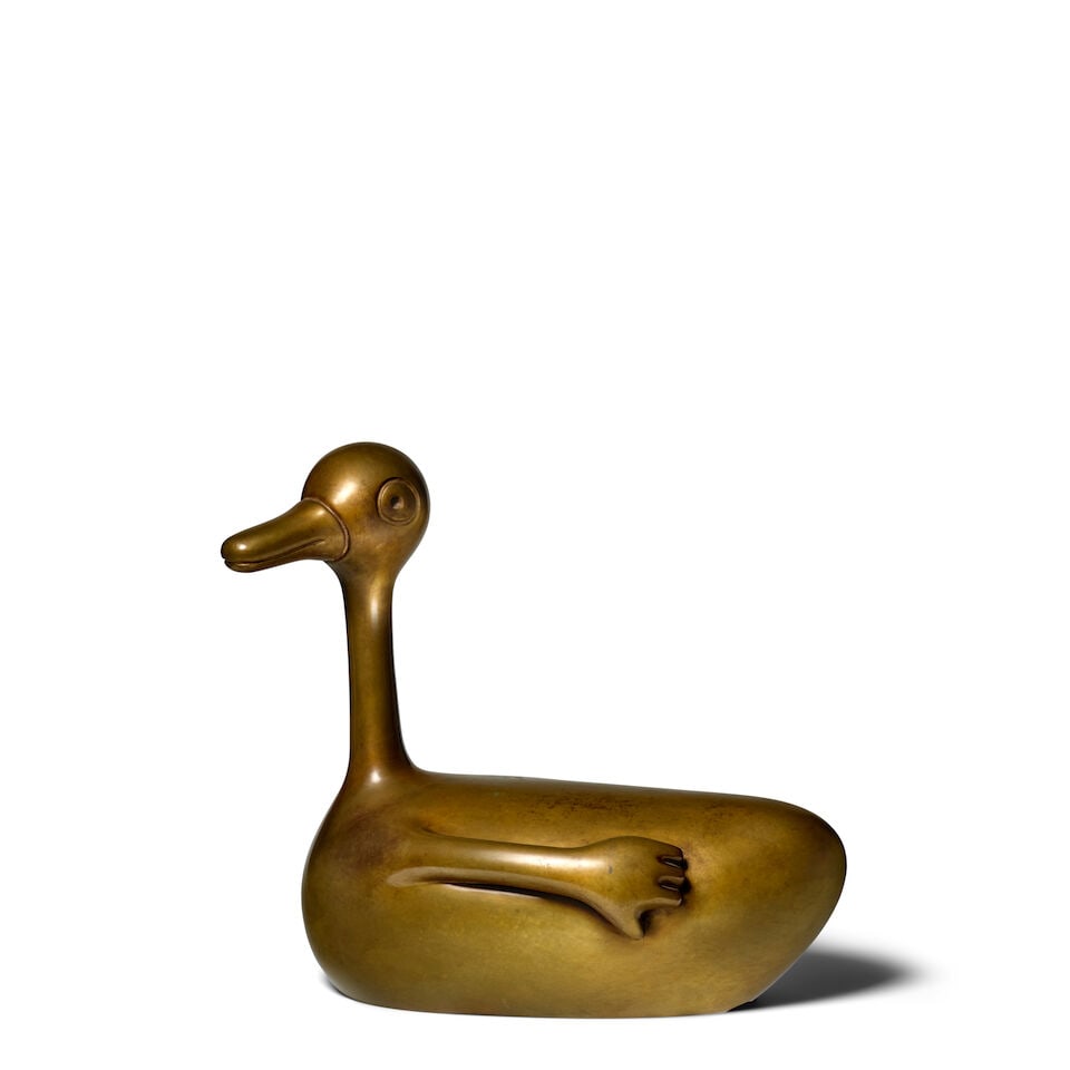 TOM OTTERNESS (B. 1952) Duck 17 1/2 x 19 x 11 in (44.5 x 48.3 x 27.9 cm) (Executed in 2003. Thi...: TOM OTTERNESS (B. 1952) Duck incised with the artist's signature, date and numbered '© Tom Otterness 2003 2/6' (lower edge) bronze 17 1/2 x 19 x 11 in (44.5 x 48.3 x 27.9 cm) Executed in 2003. Th