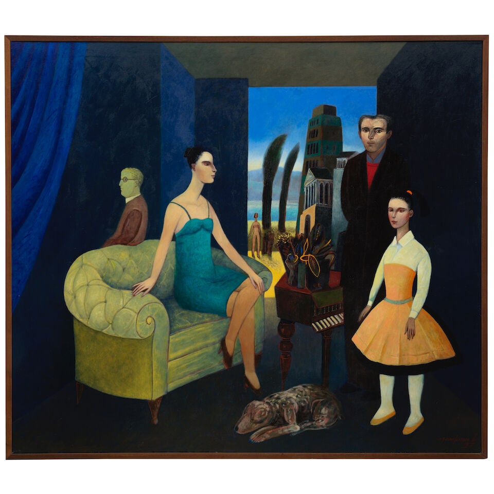 GONZALO CIENFUEGOS (B. 1949) Rapsodia en azul 55 x 63 in (139.7 x 160 cm) (Painted in 1997) - 2