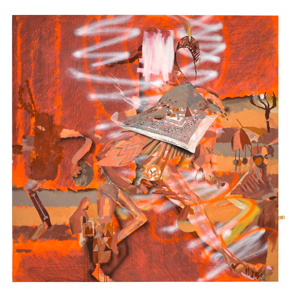 ESTEBAN CABEZA DE BACA (B. 1985) Pow Wow 59 1/8 x 59 1/8 in (150.2 x 150.2 cm) (Painted in 2022) (1 of 1)