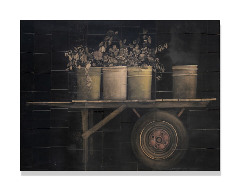 EDUARD MORENO (B. 1975) Untitled 71 x 93 3/4 in (180 x 238 cm) (Executed in 2009): EDUARD MORENO (B. 1975) Untitled oil on carbon paper 71 x 93 3/4 in (180 x 238 cm) Executed in 2009 Footnotes: Provenance Acquired directly from the artist by the present owner circa 2009. This lot is