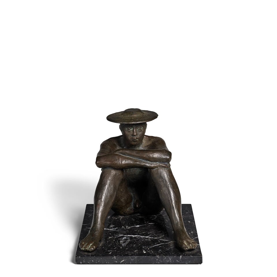 FRANCISCO ZÚÑIGA (1912-1998) Pastorcillo 11 5/8 x 11 7/8 x 15 1/2 in (29.5 x 30 x 39.3...: FRANCISCO ZÚÑIGA (1912-1998) Pastorcillo signed, dated and inscribed 'Zuñiga 1976 IV/VI' (on the back of the head) bronze with dark brown patina 11 5/8 x 11 7/8 x 15 1/2 in (29.5 x 30