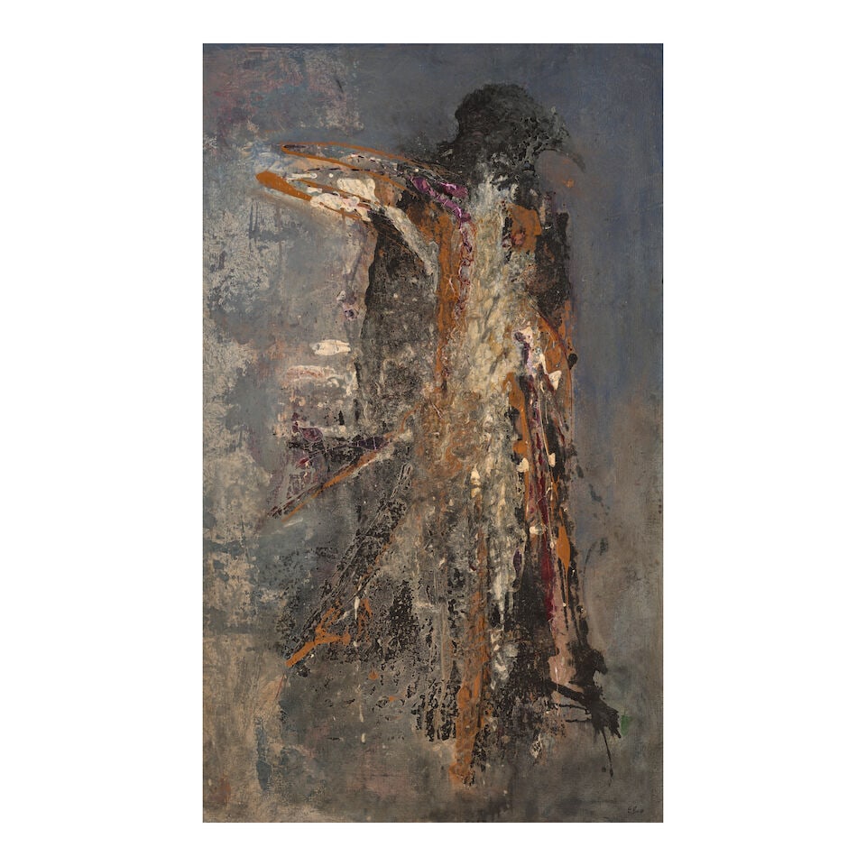 JUAN FRANCISCO ELSO (1956-1988) Untitled 55 3/4 x 33 in (141.5 x 83.8 cm) (Painted circa 1980): JUAN FRANCISCO ELSO (1956-1988) Untitled signed 'Elso' (lower right) oil on canvas 55 3/4 x 33 in (141.5 x 83.8 cm) Painted circa 1980 Footnotes: This work is accompanied by a certificate of authentic