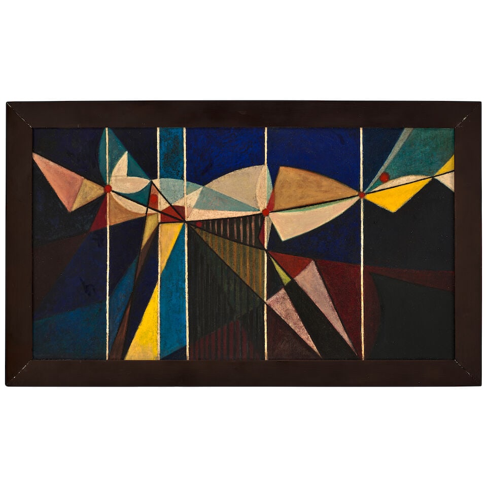 JOSÉ RAMON FUNDORA (B. 1930) Cuerpo aéro en espacio dividido 28 x 50 1/4 in (71.1 x 12... - 2