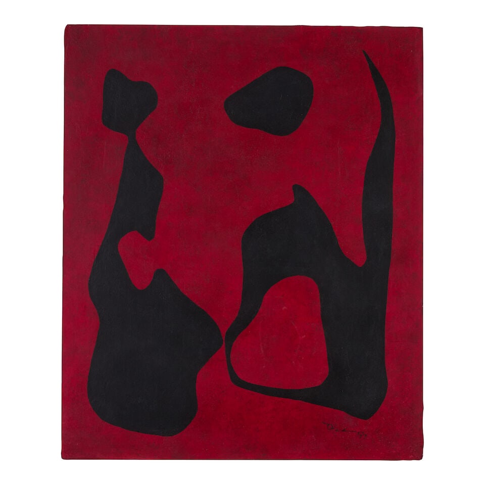 PEDRO DE ORAÁ (1931-2020) Untitled 24 x 19 7/8 in (60.8 x 50.5 cm) (Painted in 1959): PEDRO DE ORAÁ (1931-2020) Untitled signed and dated 'Oraá 1959' (lower right) oil on board 24 x 19 7/8 in (60.8 x 50.5 cm) Painted in 1959 Footnotes: This work is accompanied by a certificat