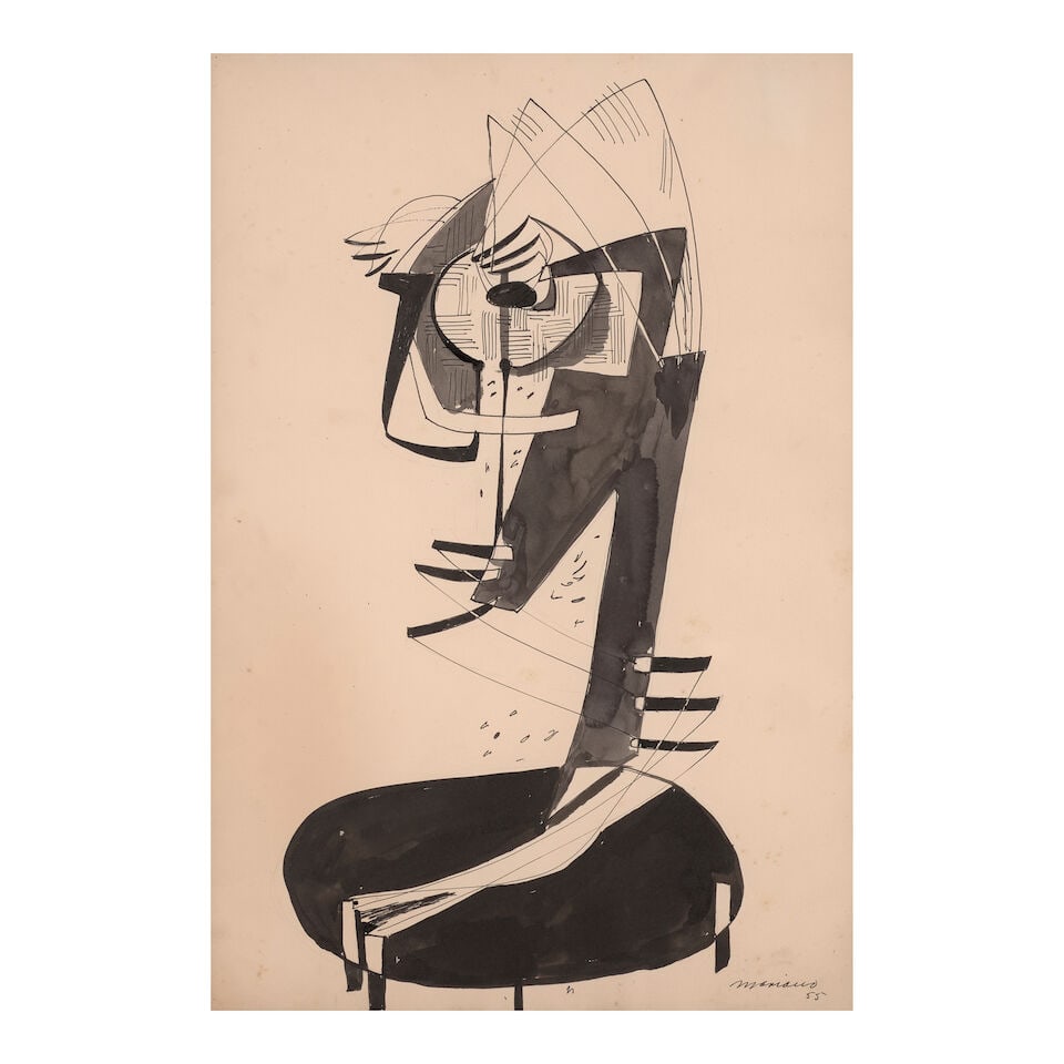 MARIANO RODRÍGUEZ (1912-1990) Untitled 17 3/4 x 11 3/4 in (45.1 x 30 cm) (Executed in 1955) (1 of 2)