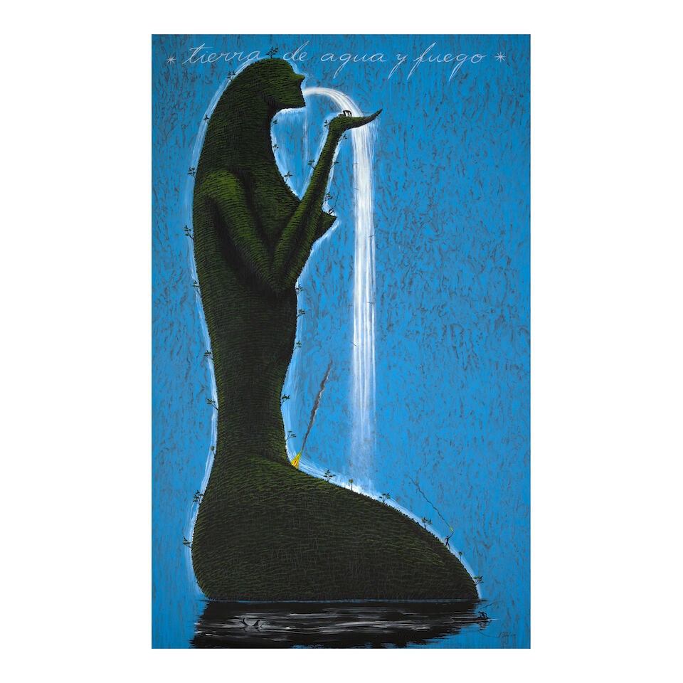 JOSÉ BEDIA (B. 1959) Tierra de agua y fuego 69 1/2 x 43 in (176.5 x 109 cm) (Painted in 2025): JOSÉ BEDIA (B. 1959) Tierra de agua y fuego signed and dated 'Bedia 2025' (lower right) acrylic on canvas 69 1/2 x 43 in (176.5 x 109 cm) Painted in 2025 Footnotes: This work is accompanied by a