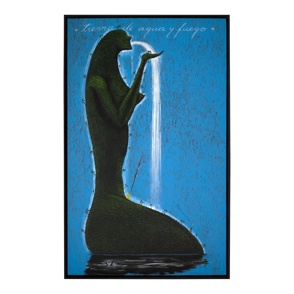 JOSÉ BEDIA (B. 1959) Tierra de agua y fuego 69 1/2 x 43 in (176.5 x 109 cm) (Painted in 2025) - 2
