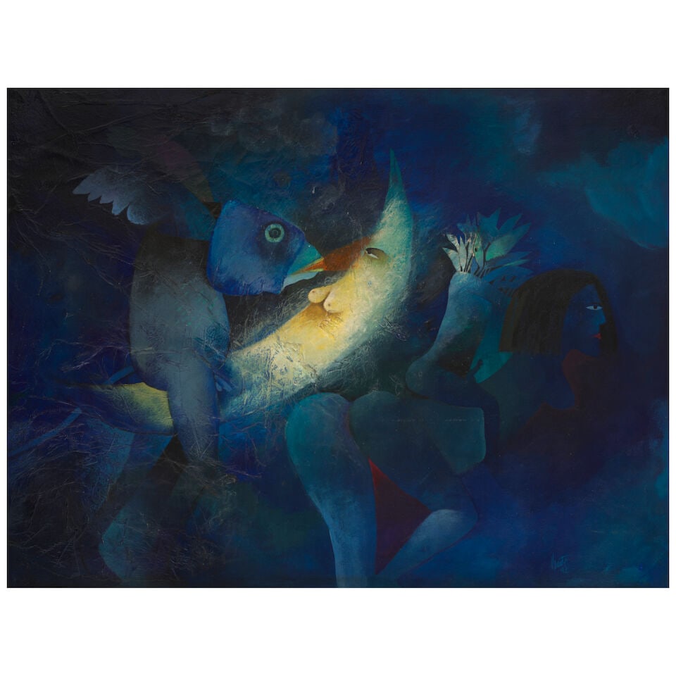 JUAN VINCENTE BONACHEA (1957-2012) Untitled 29 1/2 x 39 1/8 in (74.7 x 99.3 cm) (Painted in 1992): JUAN VINCENTE BONACHEA (1957-2012) Untitled signed and dated 'Vicente 92' (lower right) Plaka casein on cardboard laid on board 29 1/2 x 39 1/8 in (74.7 x 99.3 cm) Painted in 1992 Footnotes: This work