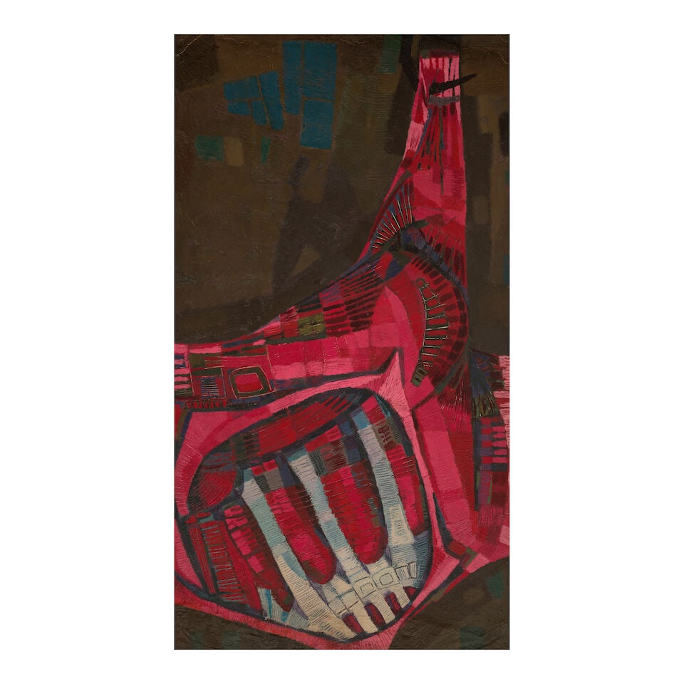 UMBERTO PEÑA (B. 1937) Fragmento No. 9 55 1/2 x 31 1/8 in (141 x 79.1 cm) (Executed in 1960): UMBERTO PEÑA (B. 1937) Fragmento No. 9 Pyroxylin on wood 55 1/2 x 31 1/8 in (141 x 79.1 cm) Executed in 1960 Footnotes: Provenance Acquired directly from the artist's estate by the present owner.