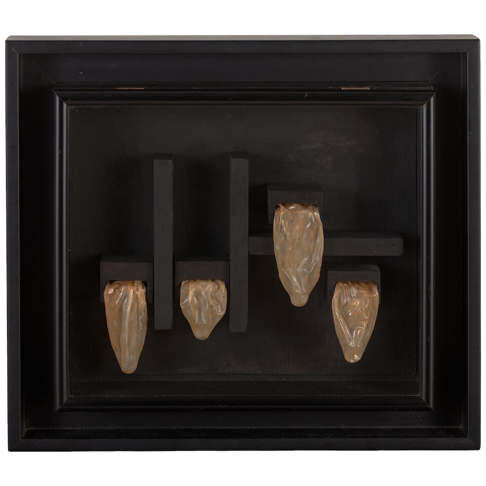 SANTIAGO 'CHAGO' ARMANDO (1937-1995) La cripta de Daly G encondonada en el tiempo (from the seri...: SANTIAGO 'CHAGO' ARMANDO (1937-1995) La cripta de Daly G encondonada en el tiempo (from the series El cajón, el encajonamiento la chansom du condom) signed, inscribed and dated 'chago 64 LA CRIPT