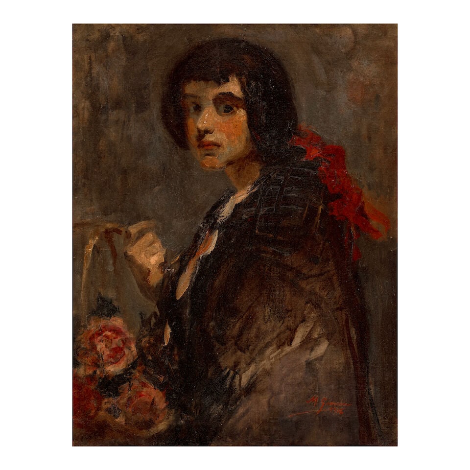 VICTOR MANUEL (1897-1969) & JOSÉ BENCOMO MENA (1890-1962) Group of two paintings (): VICTOR MANUEL (1897-1969) & JOSÉ BENCOMO MENA (1890-1962) Group of two paintings Footnotes: VICTOR MANUEL (1897-1969) Javen Modelo signed and dated 'M. Garcia 1916' (lower right) oil on canvas 21