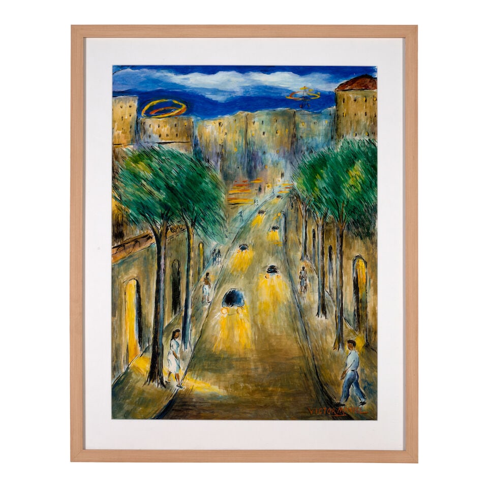 VÍCTOR MANUEL (1897-1969) Calle de noche 24 x 17 15/16 in (61 x 45.5 cm) () - 2