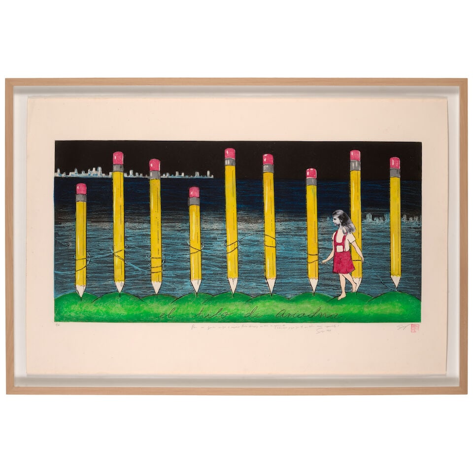 SANDRA RAMOS (B. 1969) El Hilo de Ariadna 19 3/5 x 39 3/10 in (50 x 100 cm) (Executed in 2012) - 2