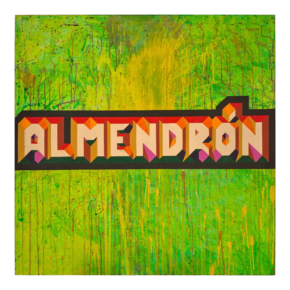 GLEXIS NOVOA (B. 1964) Almendrón 39 1/2 x 39 1/2 in (100.3 x 100.3 cm) (Painted in 2015): GLEXIS NOVOA (B. 1964) Almendrón signed, inscribed and dated ''ALMENDRÓN' Glexis May-18-2015. HAVANA' (on the reverse) acrylic on canvas 39 1/2 x 39 1/2 in (100.3 x 100.3 cm) Painted in 2015