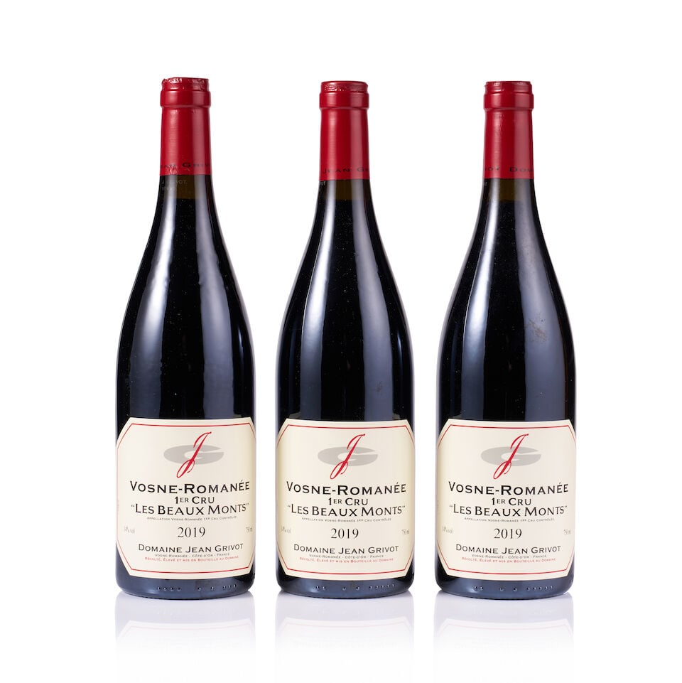 Domaine Jean Grivot, Vosne-Romanée 1er Cru, Les Beaux Monts, 2019 (3 x 750ml): Domaine Jean Grivot, Vosne-Romanée 1er Cru, Les Beaux Monts, 2019 (3 x 750ml) Region: Burgundy Fill Level: excellent Capsule: ok Cork: ok Label: excellent appearance Packaging: neutral carton For