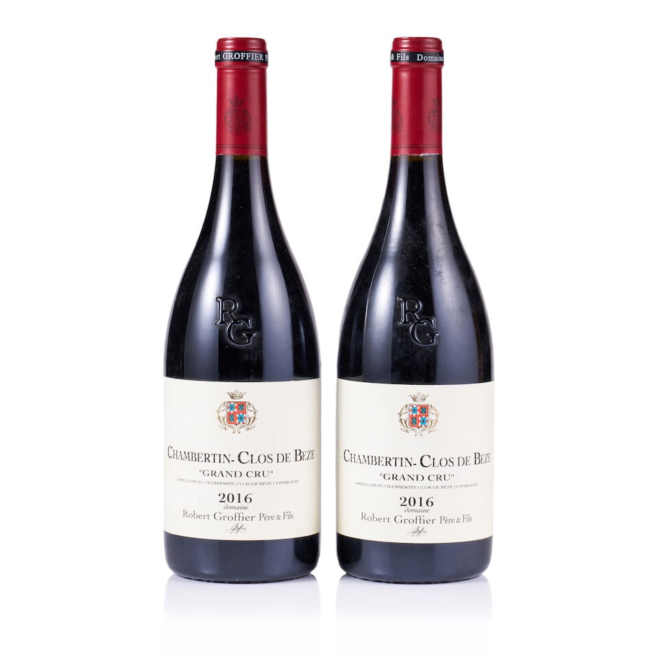 Robert Groffier Père & Fils, Chambertin-Clos de Bèze Grand Cru, 2016 (2 x 750ml): Robert Groffier Père & Fils, Chambertin-Clos de Bèze Grand Cru, 2016 (2 x 750ml) Region: Burgundy Fill Level: excellent Capsule: ok Cork: ok Label: 1x very slightly marked, 1x excellent appe