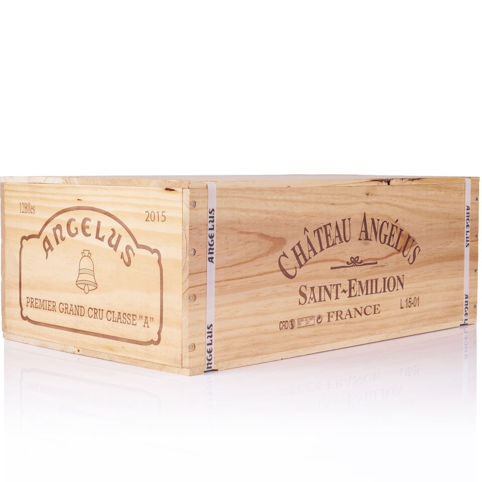 Château Angélus, Saint-Emilion, Grand Cru, 2015 (12 x 750ml): Château Angélus, Saint-Emilion, Grand Cru, 2015 (12 x 750ml) Region: Bordeaux Packaging: original carton & original wooden case Miscellaneous: banded not open For further information on this