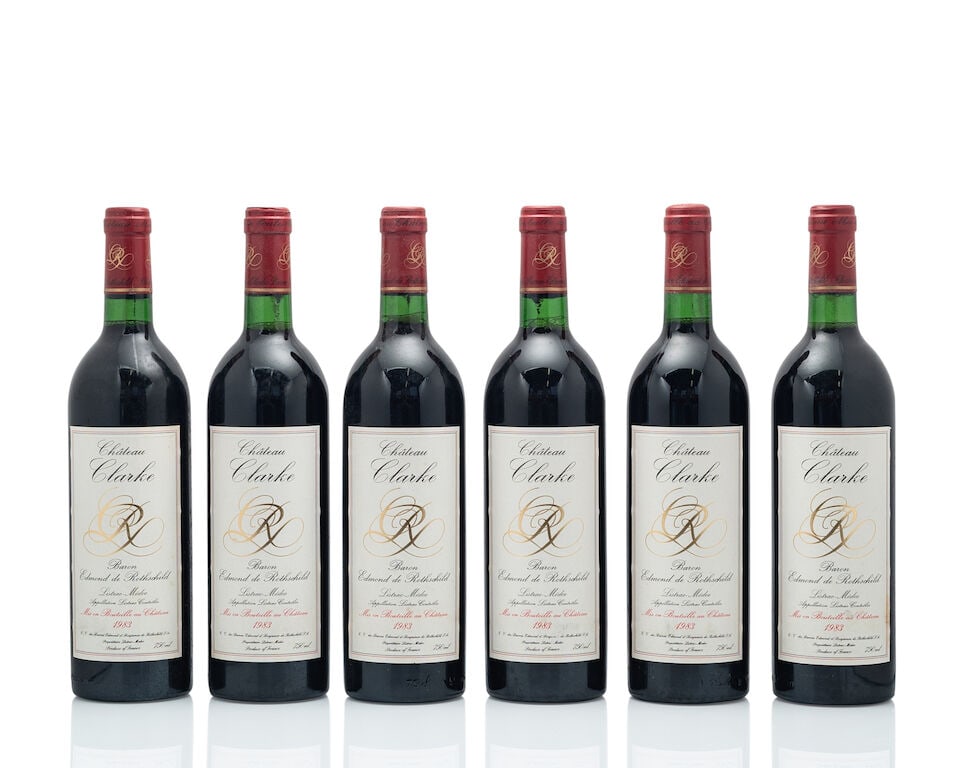 Château Clarke, Listrac-Médoc, 1983 (48 x 750ml): Château Clarke, Listrac-Médoc, 1983 (48 x 750ml) Region: Bordeaux Fill Level: 47x base of neck, 1x top shoulder Capsule: ok Cork: ok Label: 5x slightly stained, 5x slightly torn, 38x good ap
