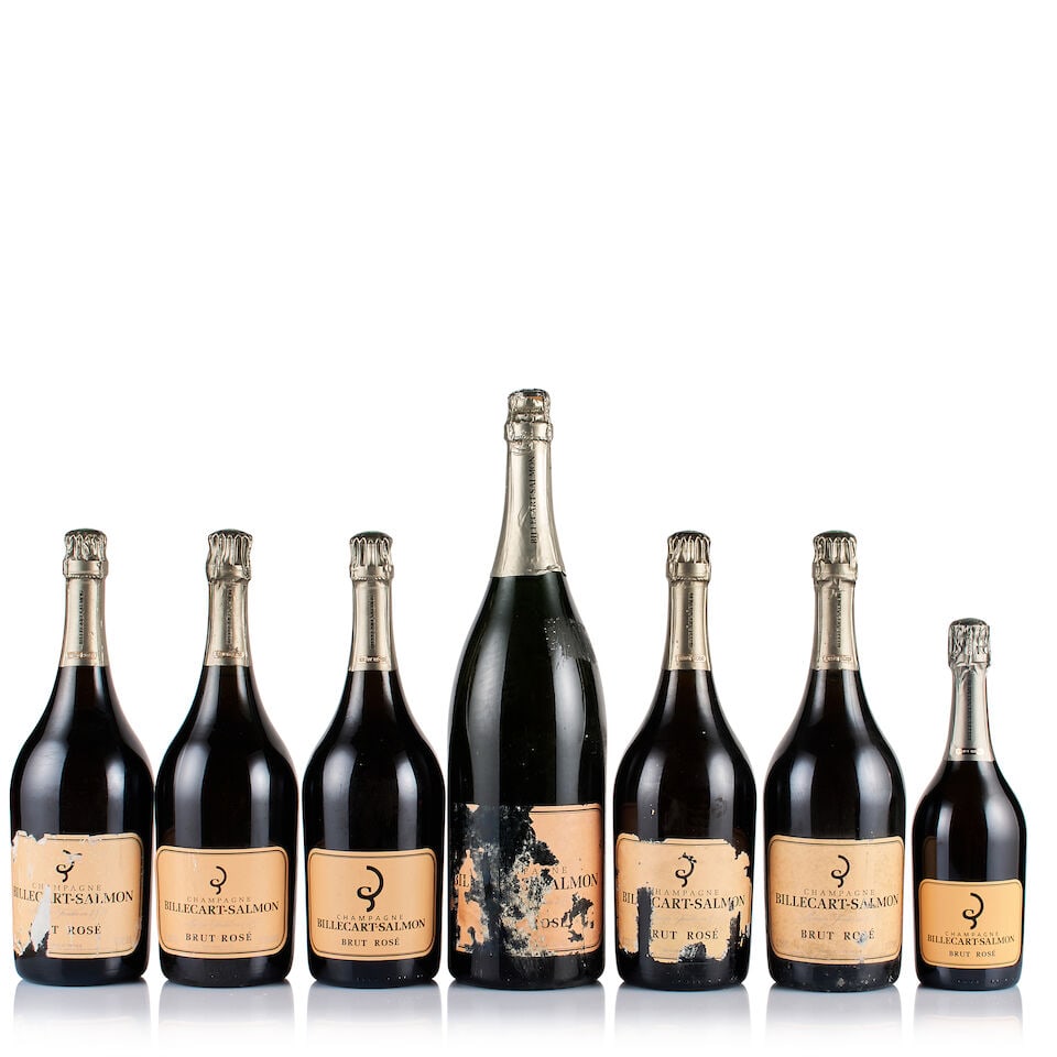 Champagne Billecart-Salmon, Rosé (1 x 750ml, 5 x Magnum & 1 x 3 liter): Champagne Billecart-Salmon, Brut Rosé (5 x Magnum) Region: Champagne Fill Level: excellent Capsule: 5x bin-soiled and stained foils Cork: ok Label: 1x very slightly bin-soiled, 2x bin-soiled and