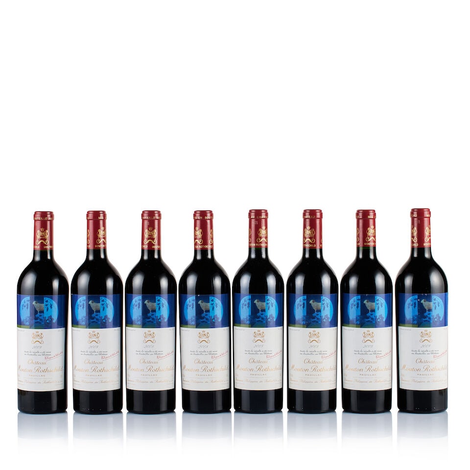 Château Mouton Rothschild, Pauillac, 1er Grand Cru Classé, 2008 (8 x 750ml): Château Mouton Rothschild, Pauillac, 1er Grand Cru Classé, 2008 (8 x 750ml) Region: Bordeaux Fill Level: into neck Capsule: ok Cork: ok Label: good appearance Packaging: neutral carton This