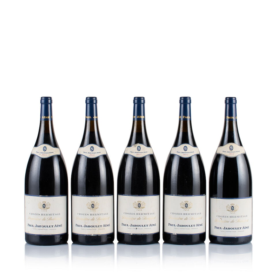 Paul Jaboulet Aîné, Domaine de Thalabert, Crozes-Hermitage, 2011 & 2013 (5 x Magnum): Paul Jaboulet Aîné, Domaine de Thalabert, Crozes-Hermitage, 2011 (4 x Magnum) Region: Rhône Valley Fill Level: 2x under 2.5cm, 2x under 3cm below base of capsules Capsule: ok Cork: ok L