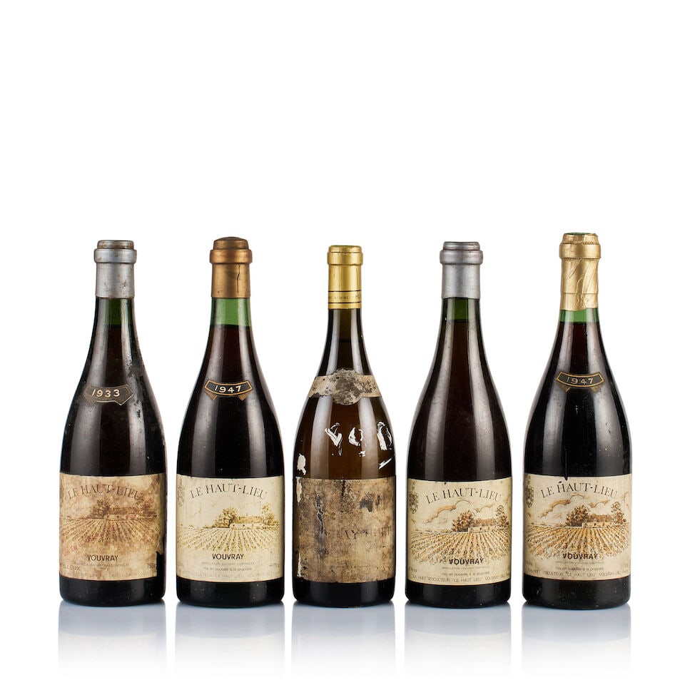 Mixed Lot of Domaine Huet, Vouvray, Le Haut-Lieu, 1933, 1947 & 2002 (5 x 750ml) (1 of 2)