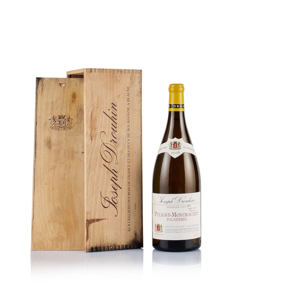 Joseph Drouhin, Puligny-Montrachet 1er Cru, Folatières, 2006 (1 x Magnum): Joseph Drouhin, Puligny-Montrachet 1er Cru, Folatières, 2006 (1 x Magnum) Region: Burgundy Fill Level: excellent Capsule: ok Cork: ok Label: stained and pencil written Packaging: individual origi
