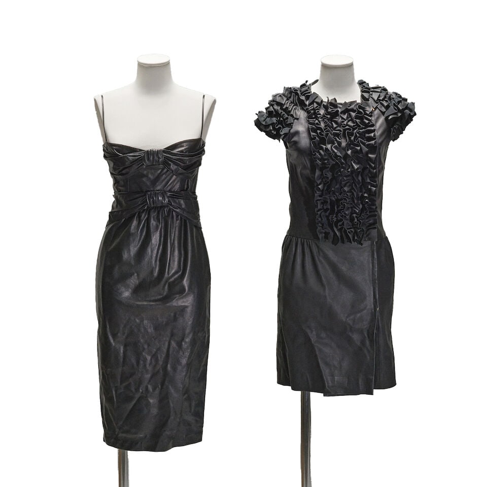 Junko Shimada, collection Prêt-à-Porter, circa 1990. Deux robes en cuir noir. Junko Sh... (1 of 1)