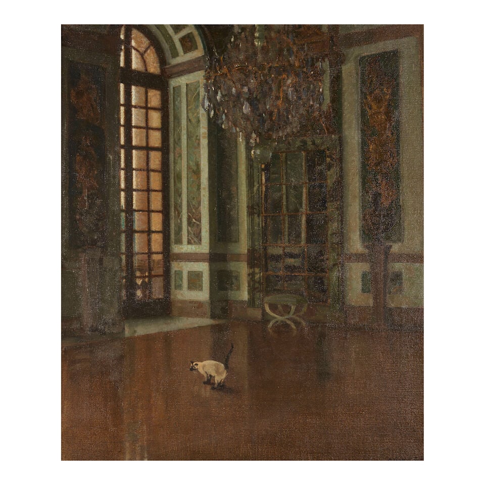 Leonard Campbell Taylor (British, 1874-1969) The Intruder, circa 1910 (framed 78.0 x 68.5 x 5.0... (1 of 4)