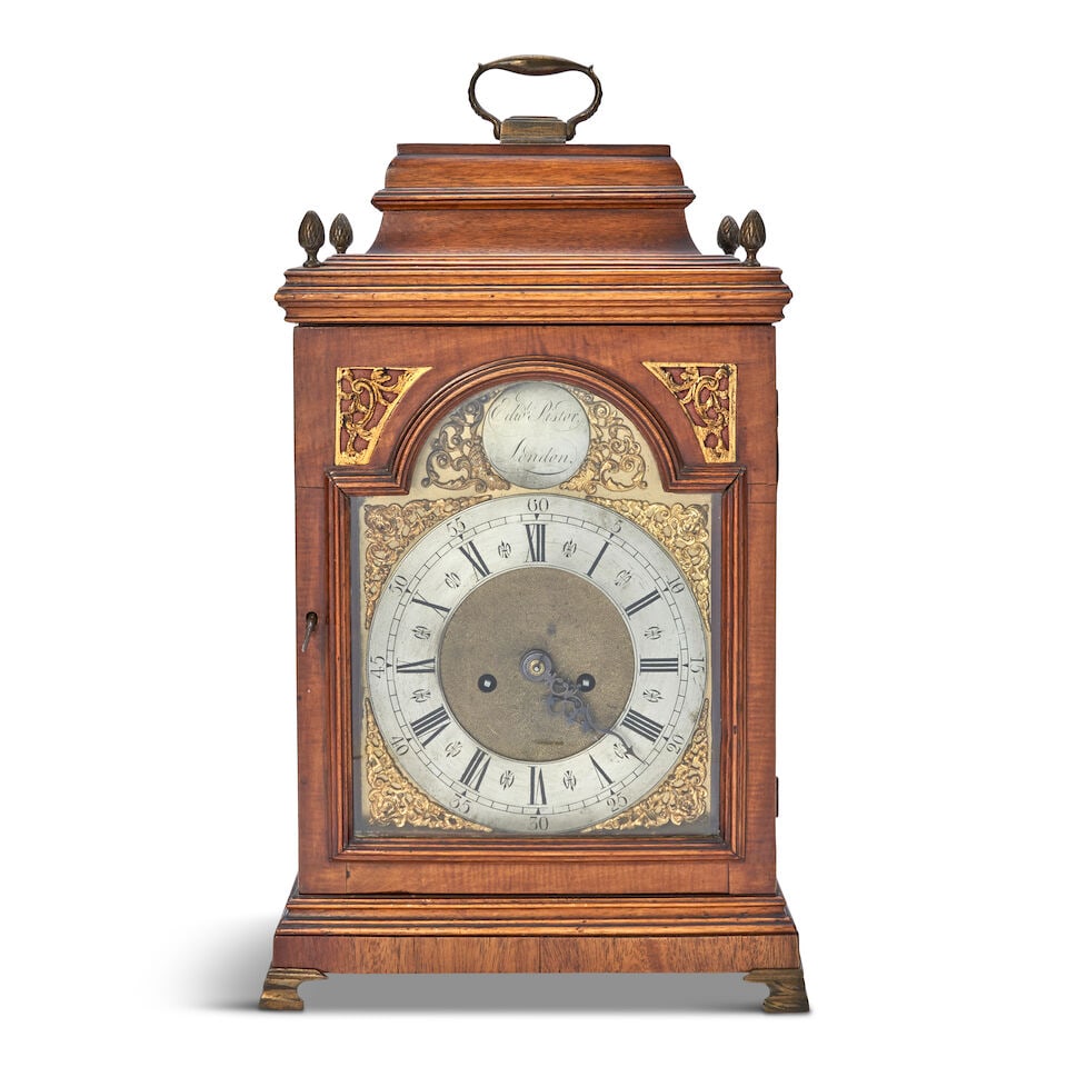 George III Mahogany Striking Table Clock, England, (1 of 2)