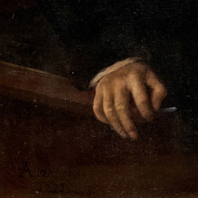 Armand LaRoche (French, 1826-1903) Portrait of a Man in a Suit (framed 165.0 x 129.0 x 11.5 cm (... - 3