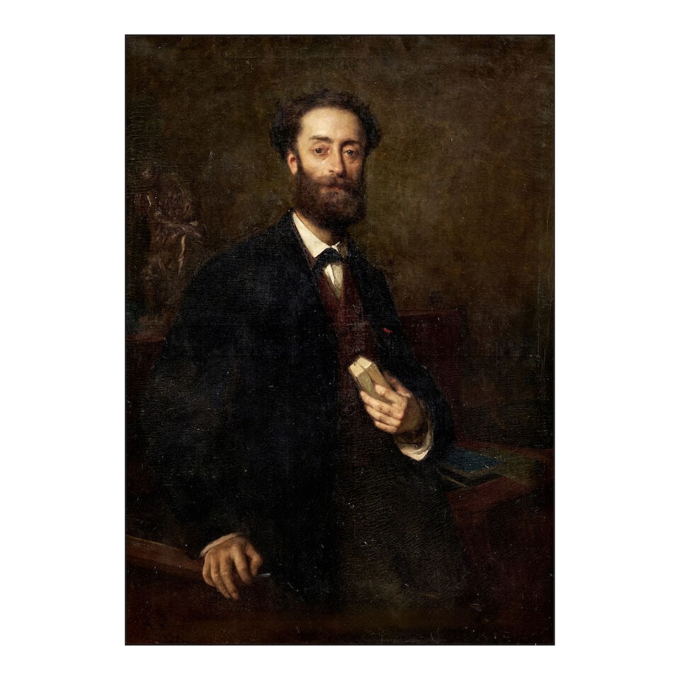 Armand LaRoche (French, 1826-1903) Portrait of a Man in a Suit (framed 165.0 x 129.0 x 11.5 cm (... - 4