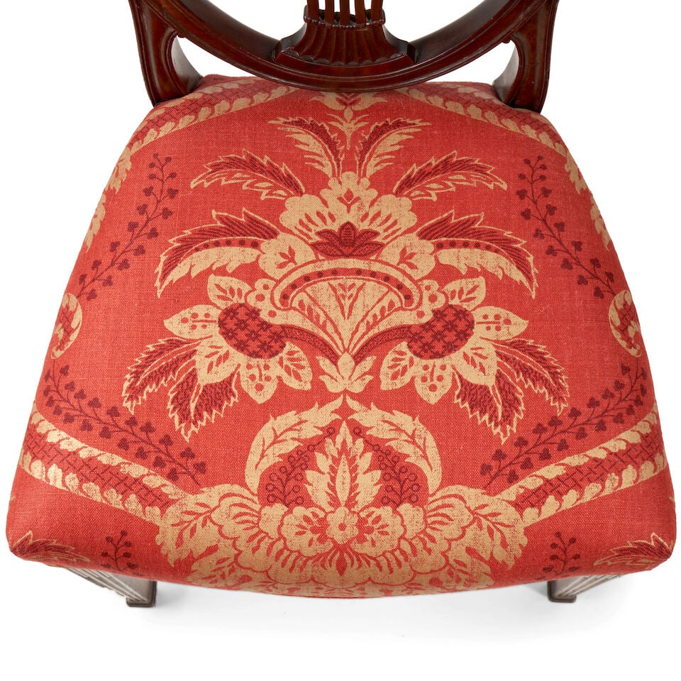 Pair of Hepplewhite Mahogany Side Chairs, America, late 18th century, - 3