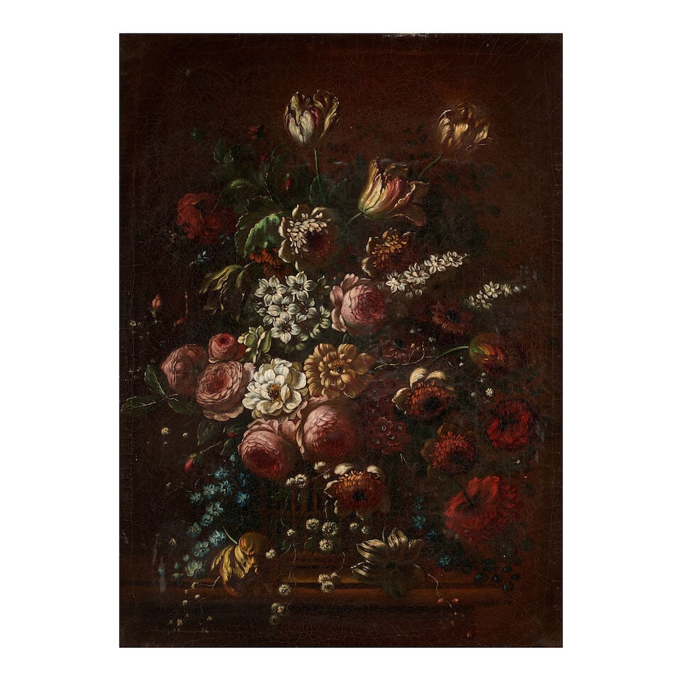 Dutch School (18th/19th Century) Still Life of Flowers in a Basket (framed 102.0 x 80.0 x 6.8 cm... - 3