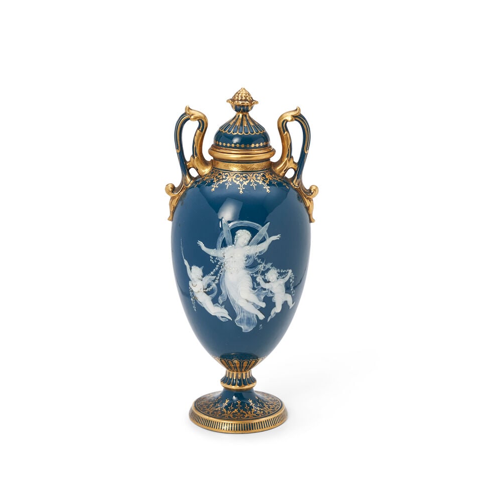 Minton Pâte-sur-Pâte Vase and Cover, England, late quarter 19th century, (1 of 1)