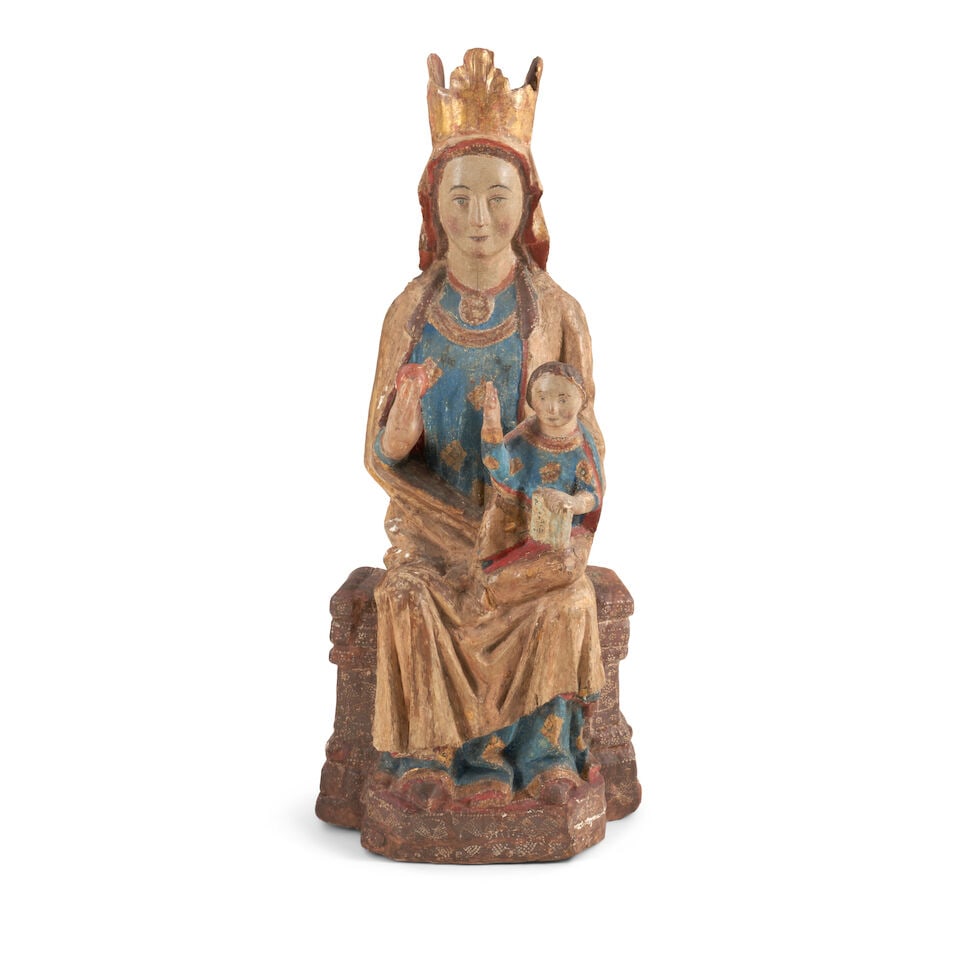 Large Renaissance Madonna and Child in Majesty, Spain, 16th/17th century, (1 of 2)