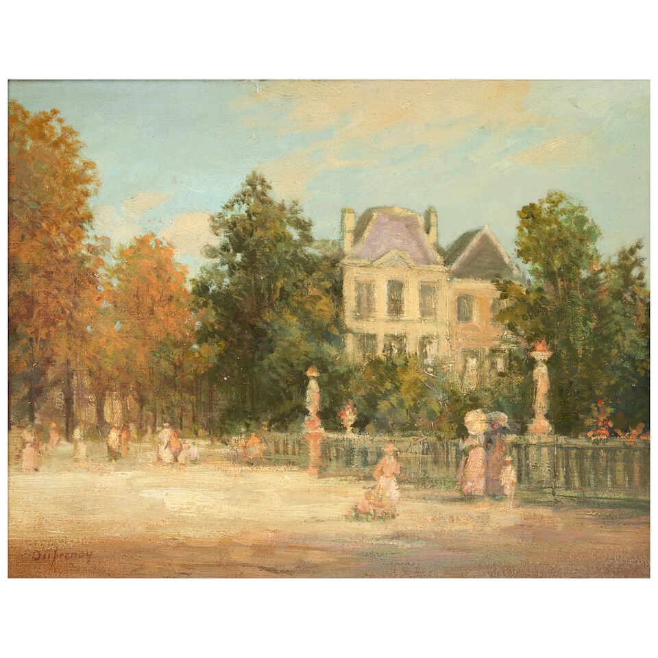 Georges Léon Dufrenoy (French, 1870-1942) Figures in a Park by a Chateau (framed 48.0 x 58.... (1 of 4)
