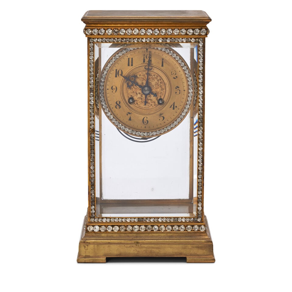 Japy Frères Gilt Bronze Mantel Clock, France, 20th century, (1 of 2)